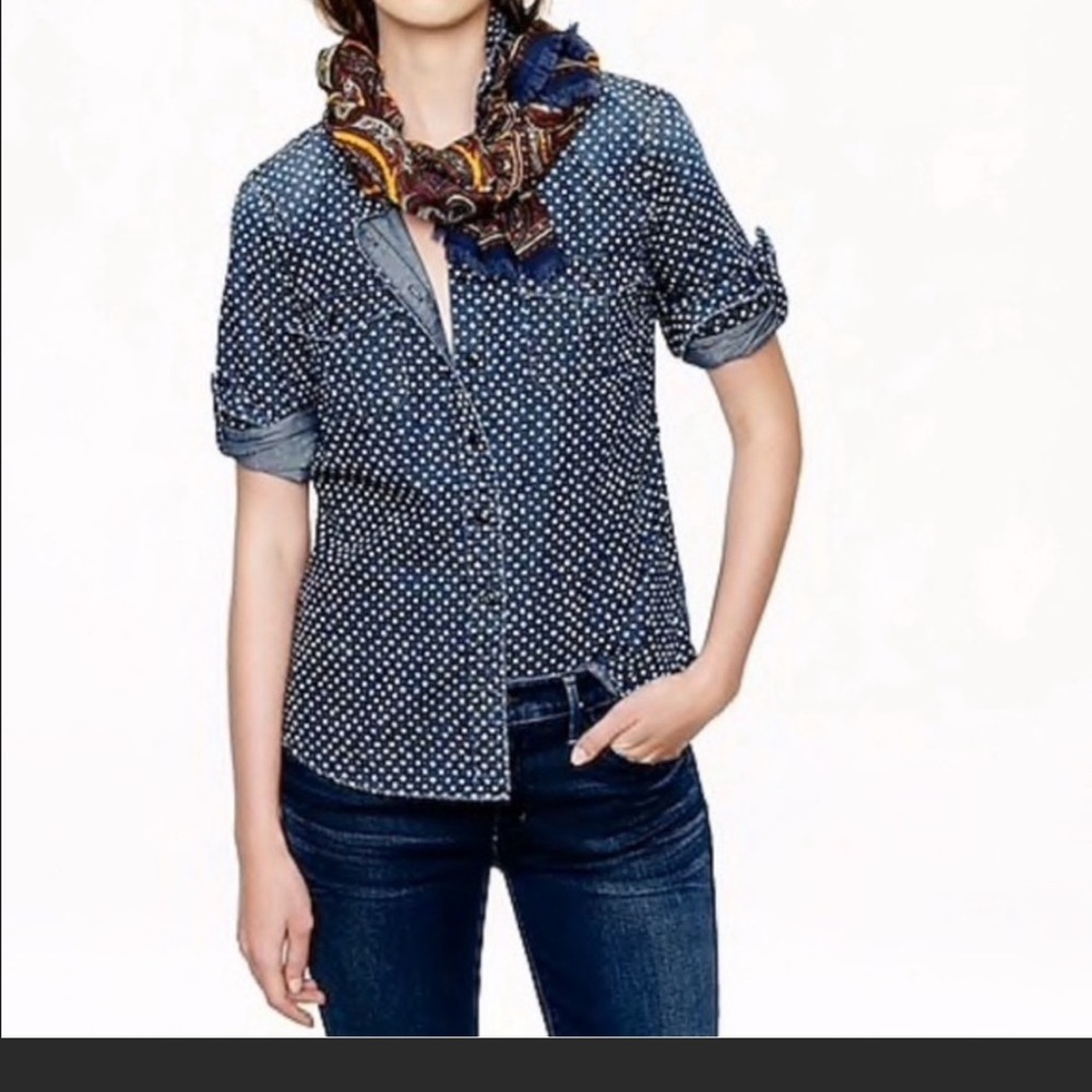 J.Crew chambray shirt with star pattern